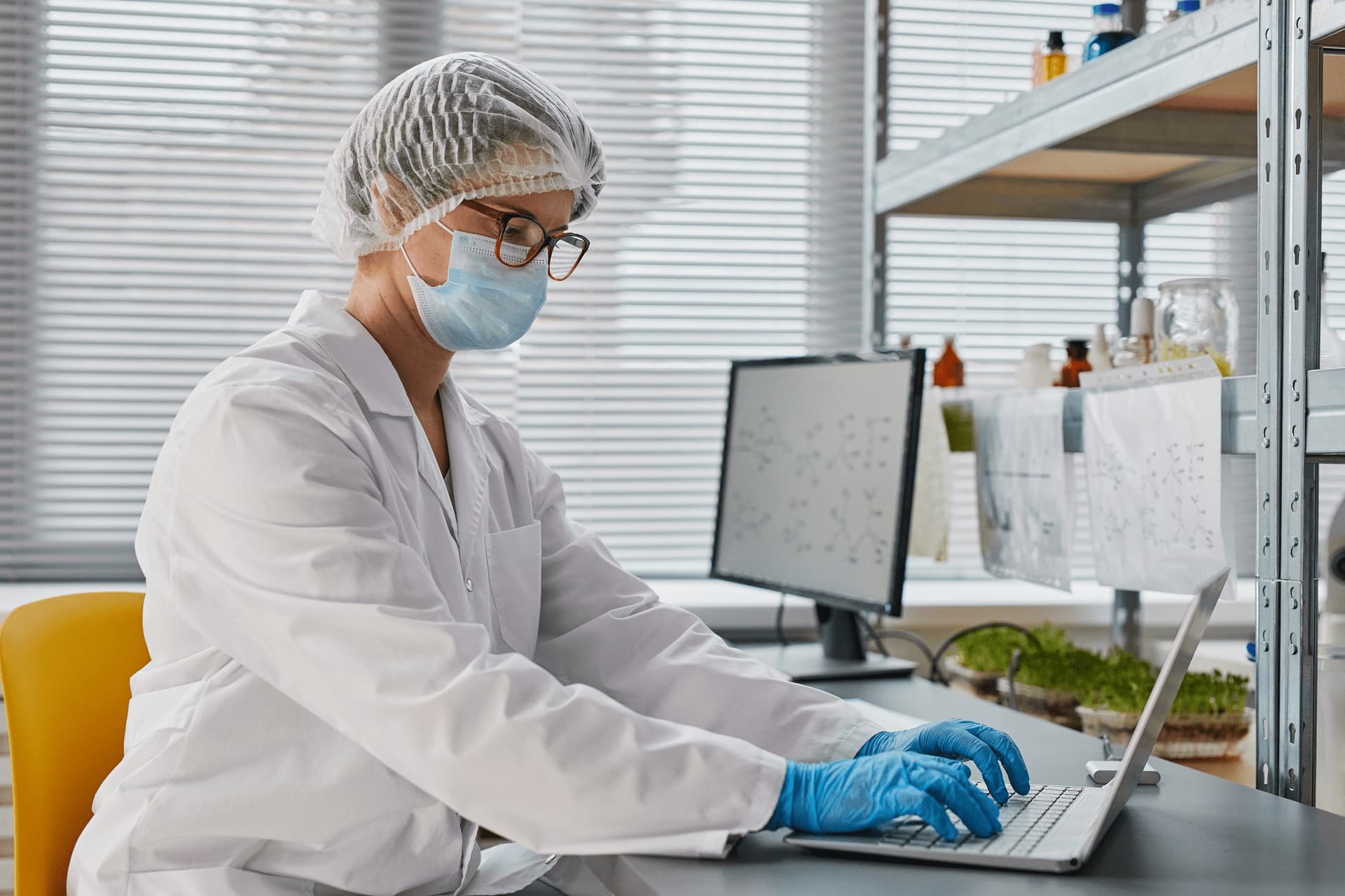 Biotech scientist doing research
