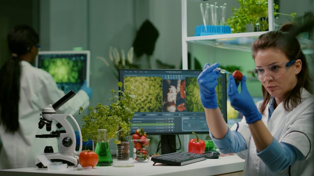 Research team working under biotechnology companies