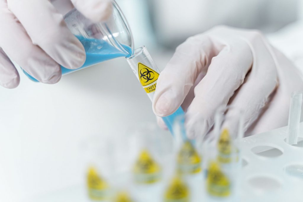 Biotech research scientist doing pharmacy